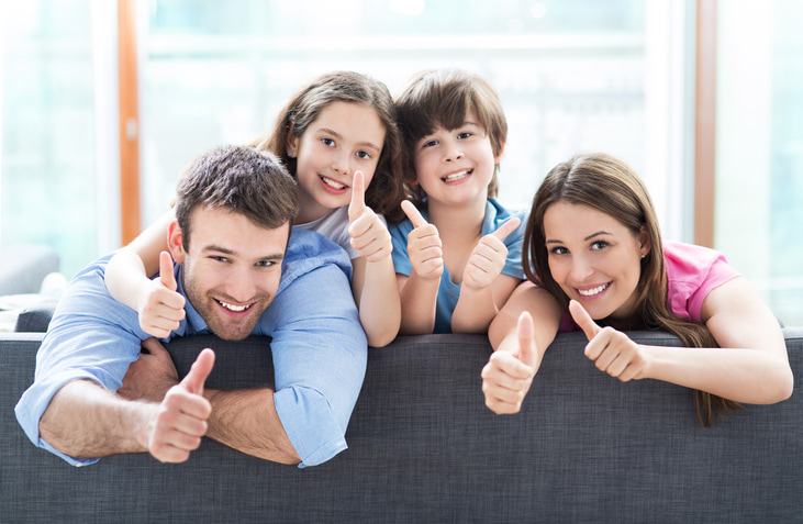 Family Happy With New AC Installation